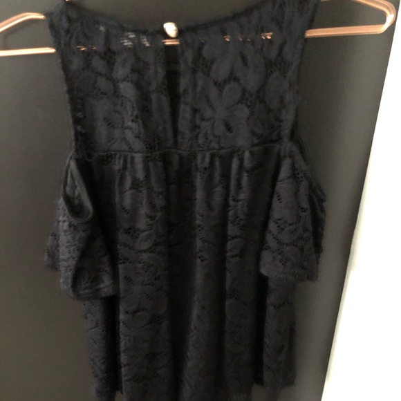 Cute summer top shoulder off floral black white - Picture 9 of 9